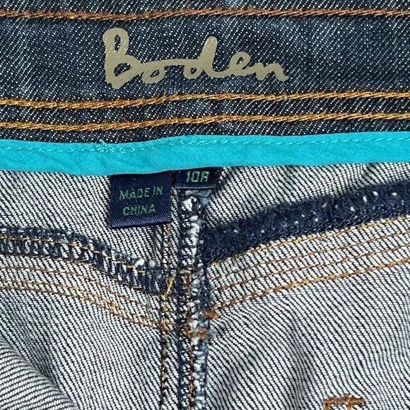 Boden Dark Wash Denim Mini Skirt Jean‎ Skirt Size 10R