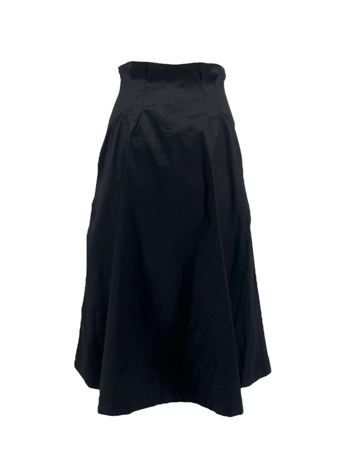 Box Pleated Taffeta Skirt - Black