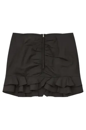 Breenea Crispy Cotton Skirt | Black