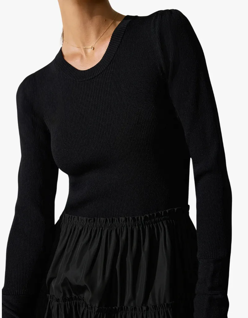 Brochu Walker Ava Tiered Dress in Black Onyx Combo