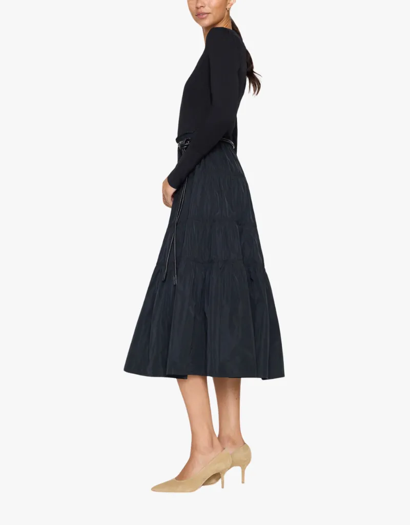 Brochu Walker Ava Tiered Dress in Black Onyx Combo