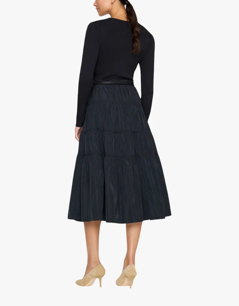 Brochu Walker Ava Tiered Dress in Black Onyx Combo
