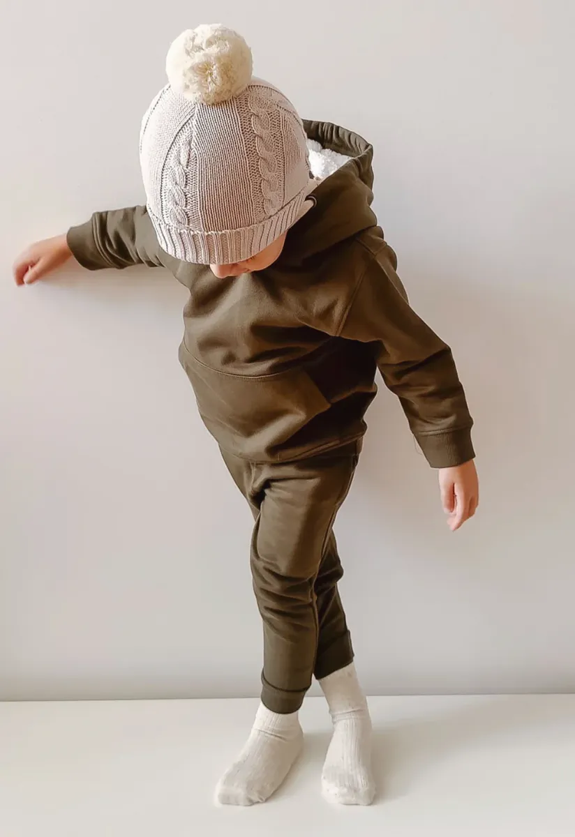 Brushed Olive Hooded Sweatshirt