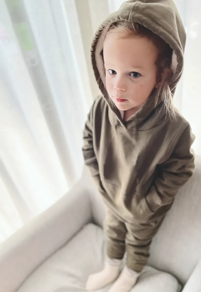 Brushed Olive Hooded Sweatshirt