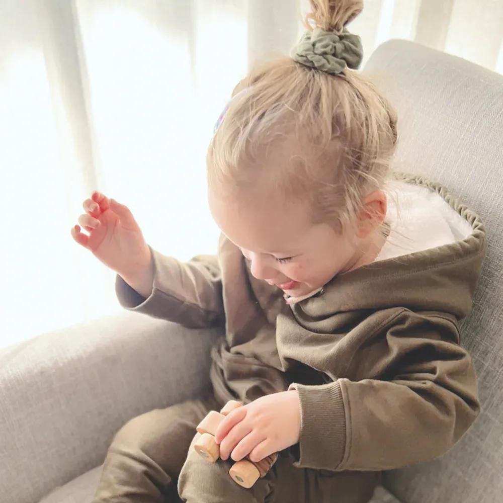 Brushed Olive Hooded Sweatshirt