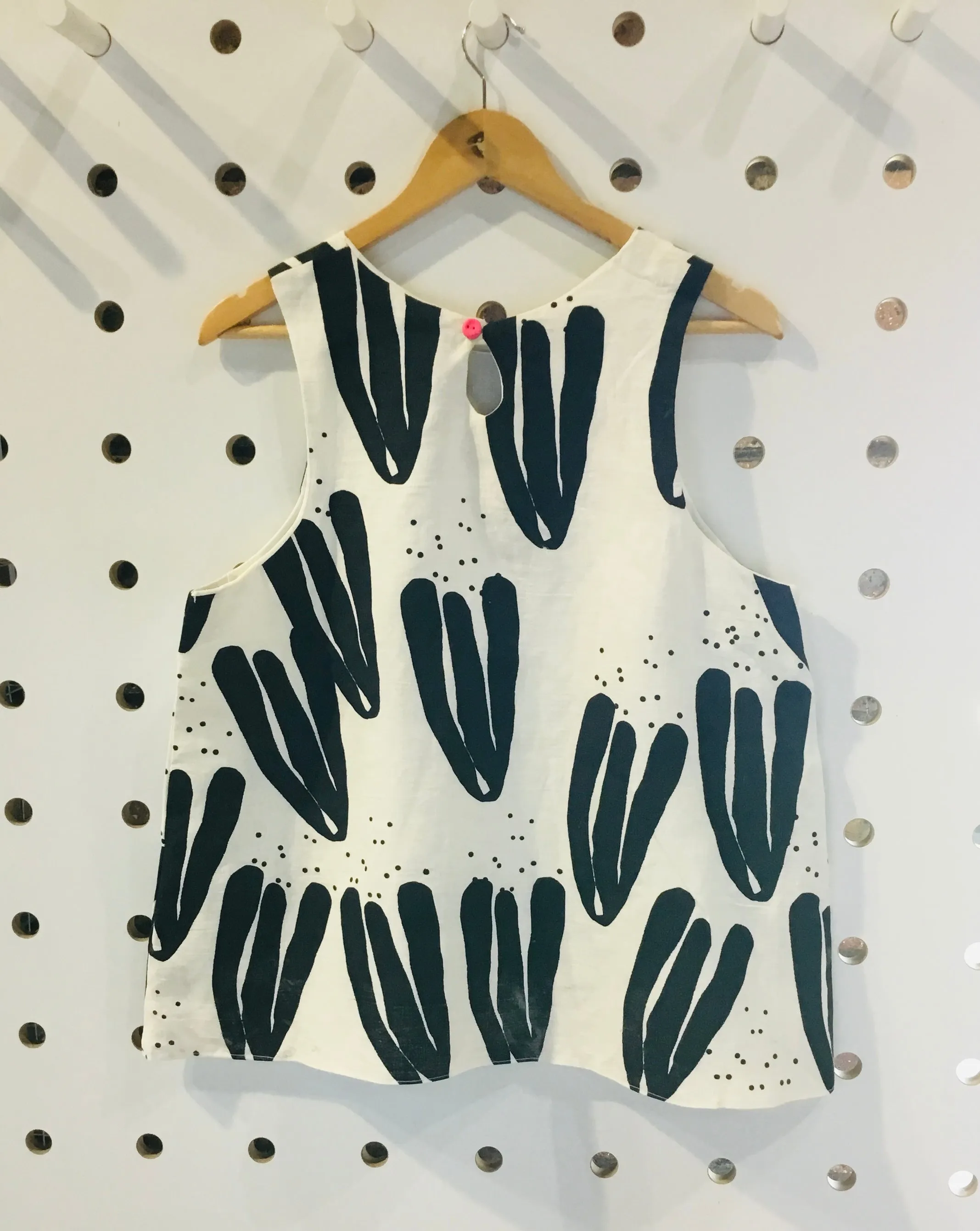 Cacti linen screen-printed top