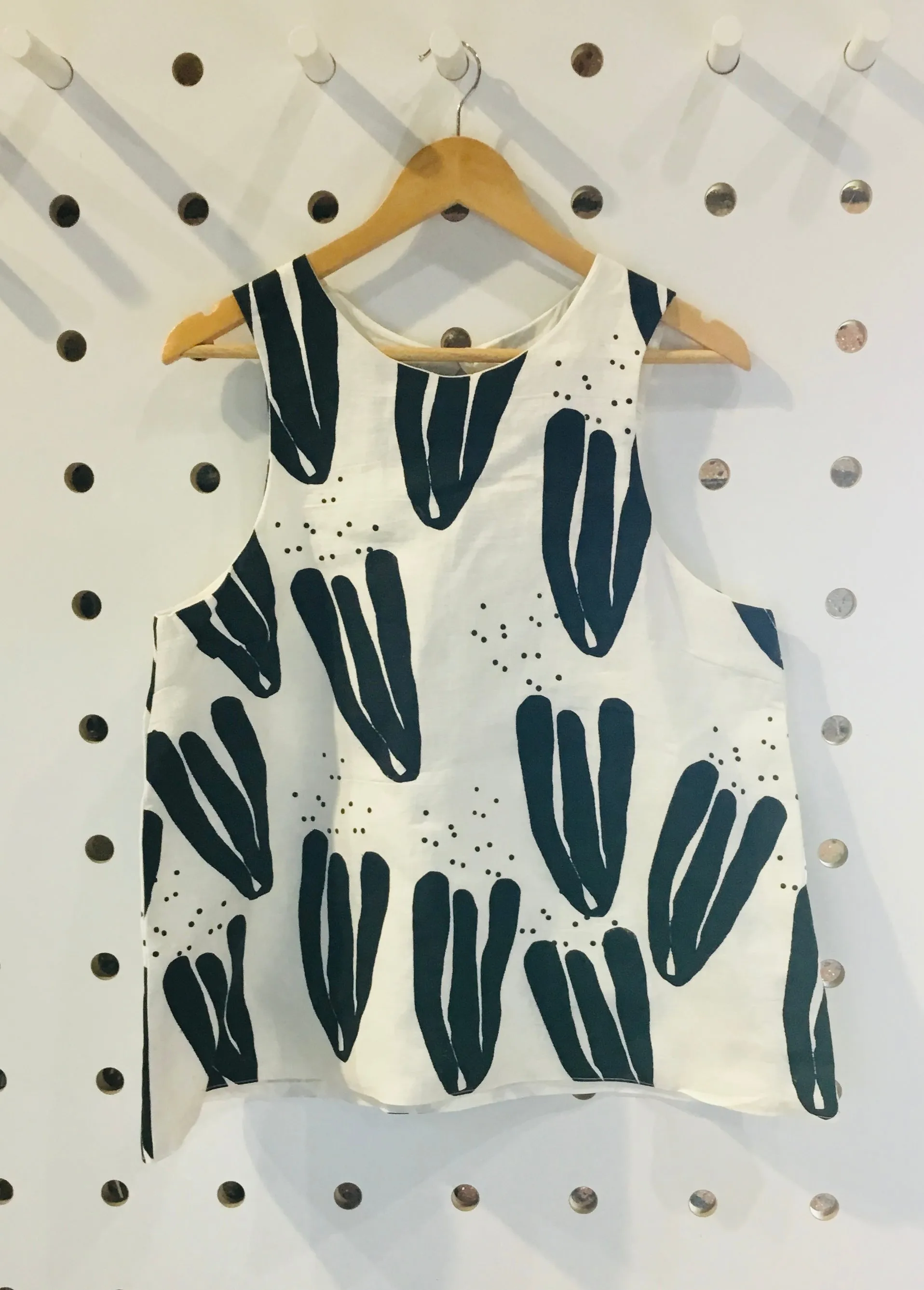 Cacti linen screen-printed top