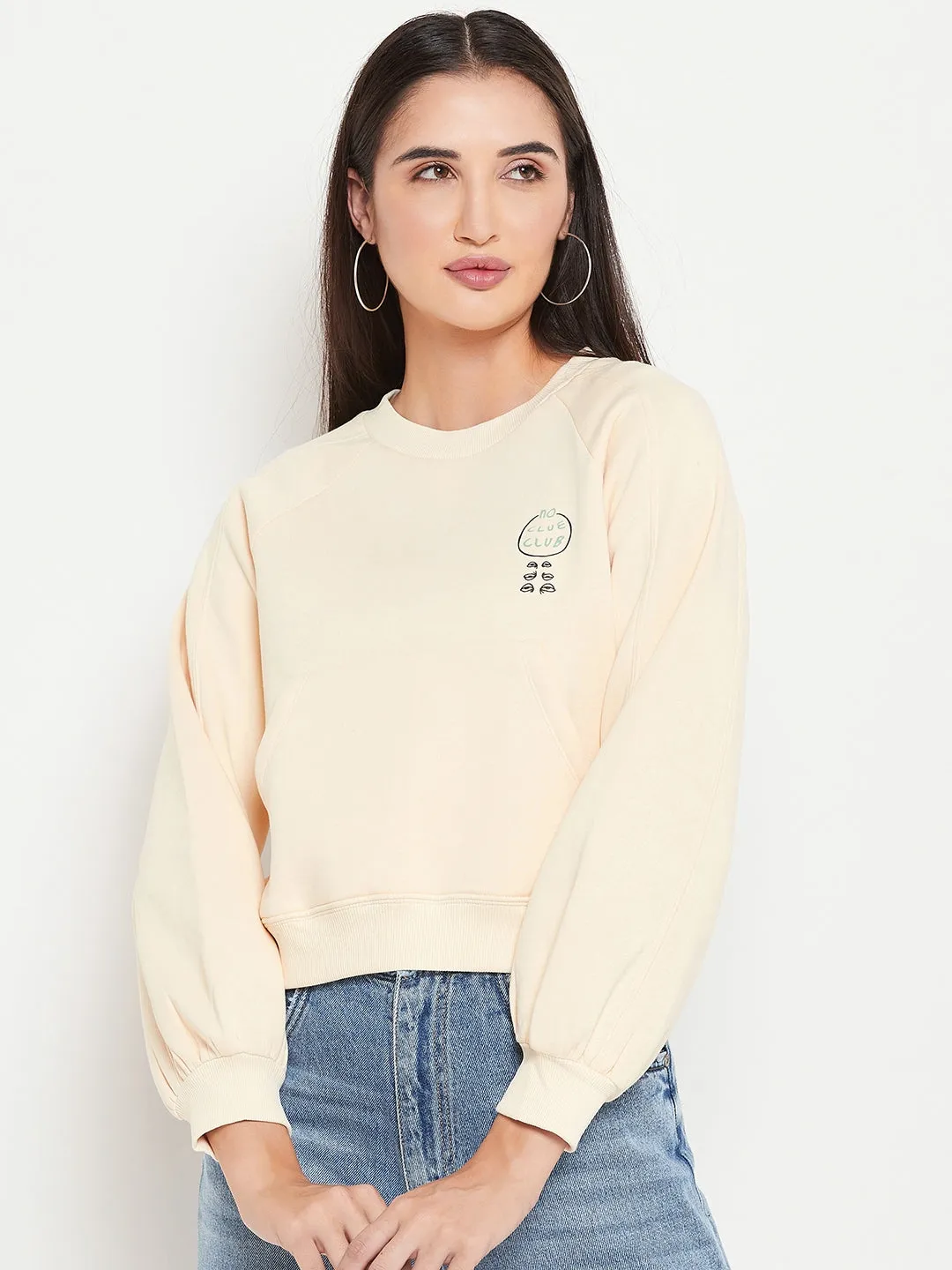 Camla Barcelona Graphic Print Cream Sweatshirt