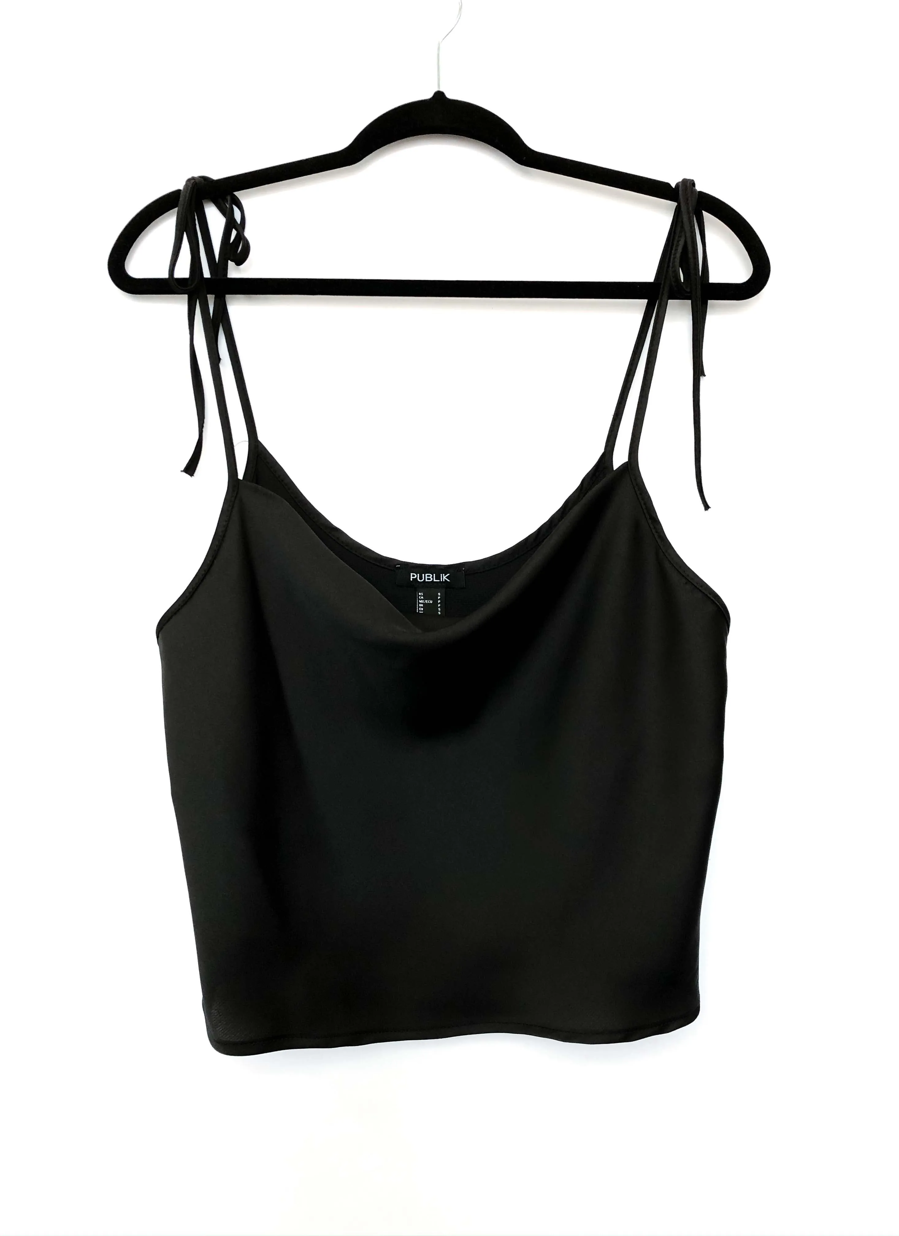 Cammie Cami Crop Top - Black