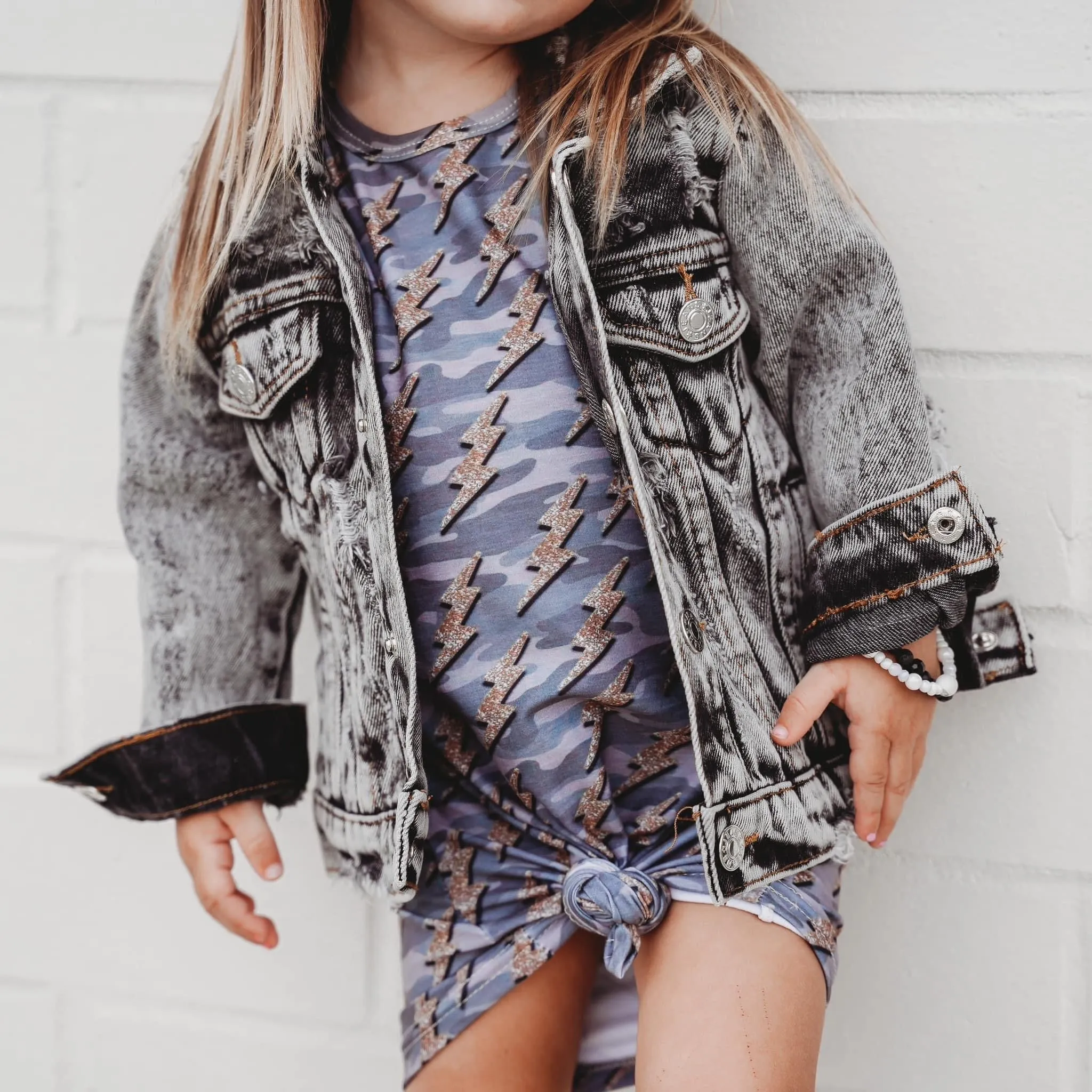 camo bolt t-shirt dress