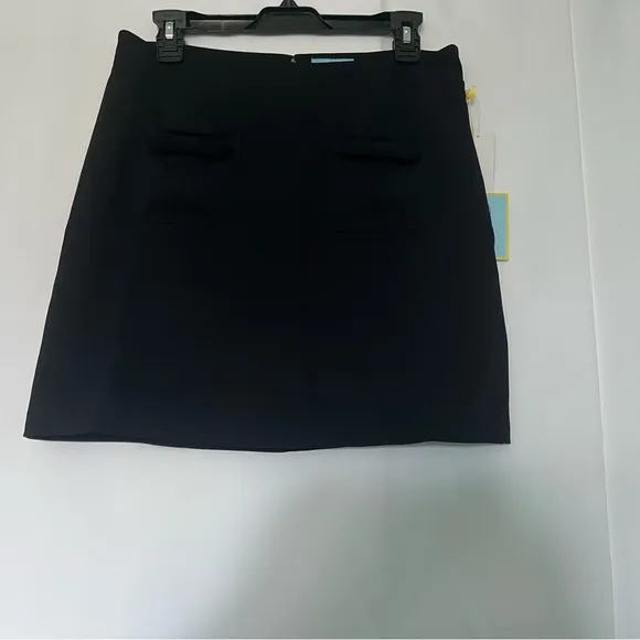 CeCe women’s bow pocket Mini Skirt Rich Black Size8