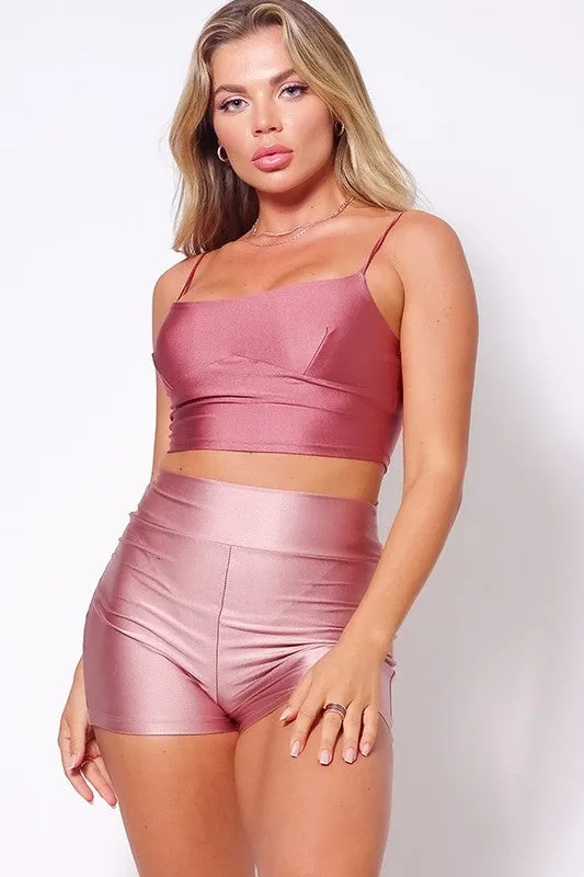 CEFIAN Sexy Darted Crop Top