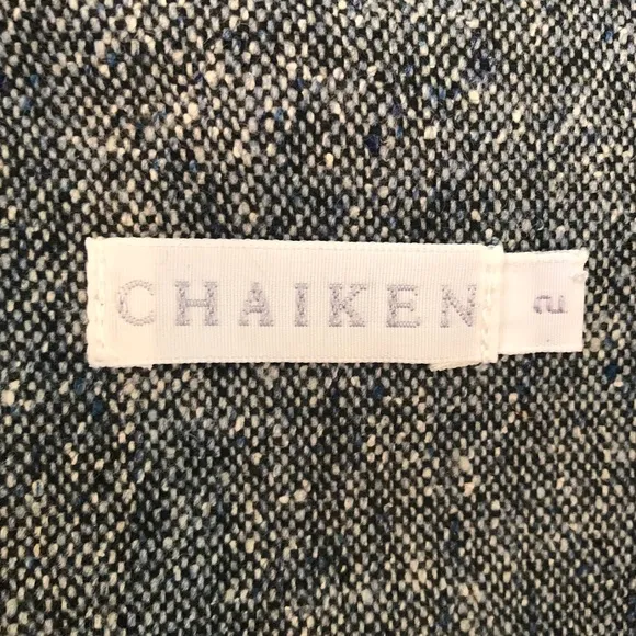 Chaiken Teal Tweed Wool/Silk Sculptured Skirt - 2