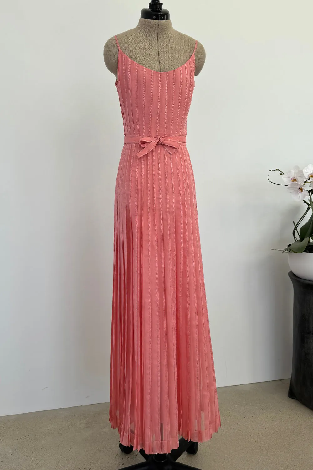 Chanel 1975-76 Haute Couture Top Stiched Pink with Belt - 13.5" W