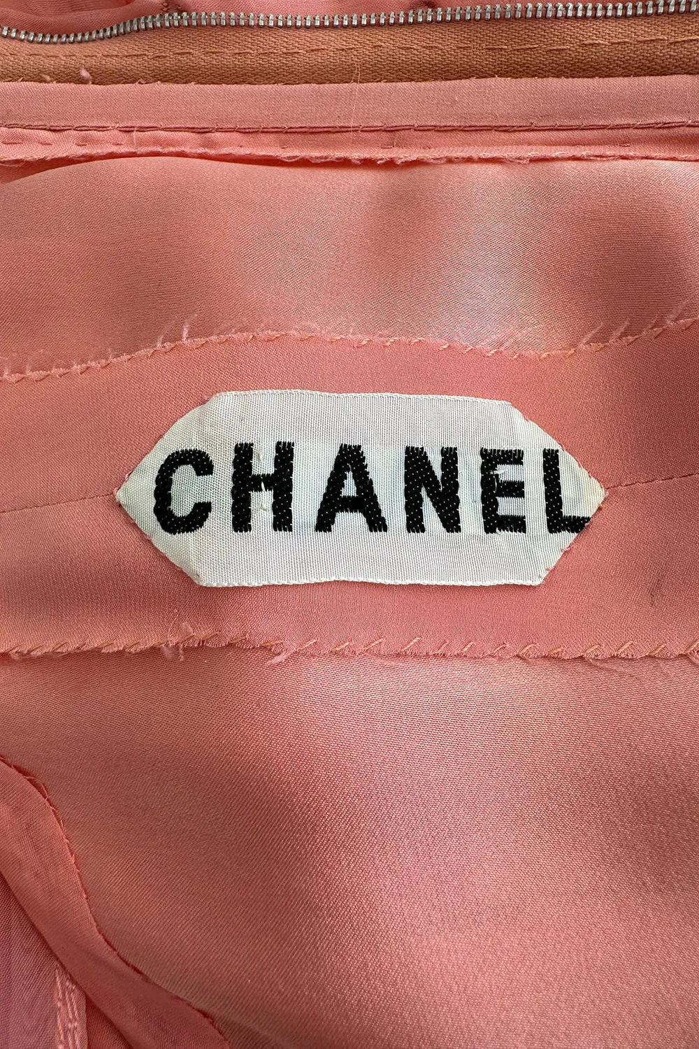 Chanel 1975-76 Haute Couture Top Stiched Pink with Belt - 13.5" W