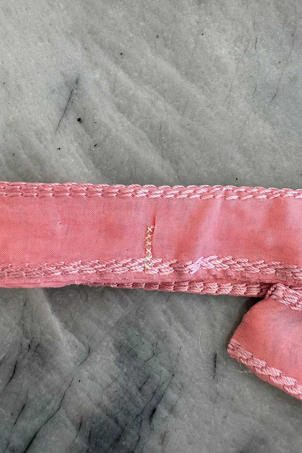 Chanel 1975-76 Haute Couture Top Stiched Pink with Belt - 13.5" W