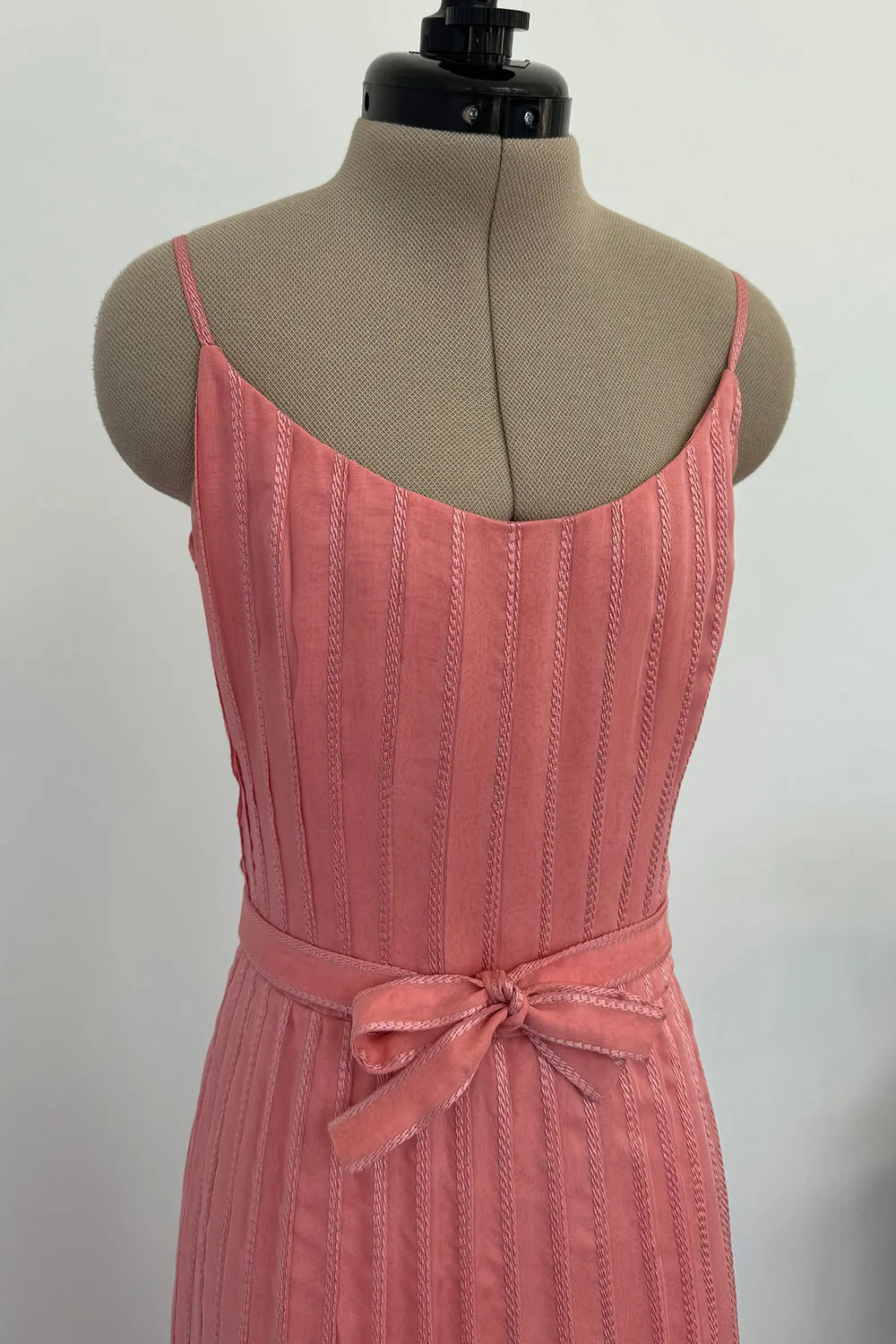 Chanel 1975-76 Haute Couture Top Stiched Pink with Belt - 13.5" W
