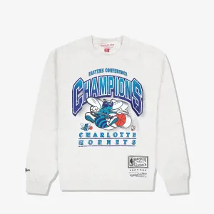 Charlotte Hornets Bevelled Crew Sweatshirt - Silver Marl