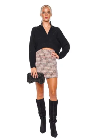 Check Boucle Paillete Mini Skirt