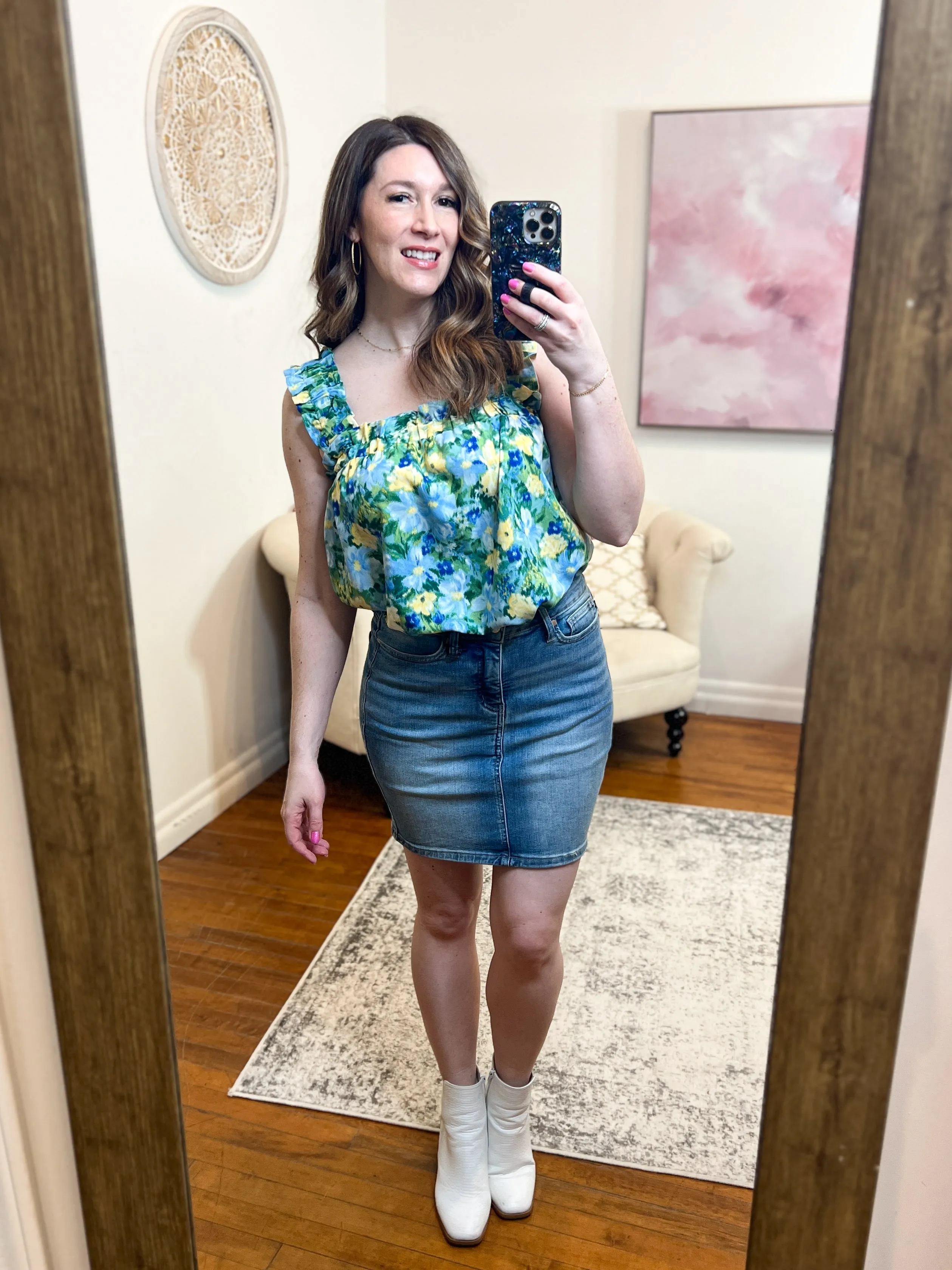 Chelsea Tummy Control Judy Blue Jean Skirt