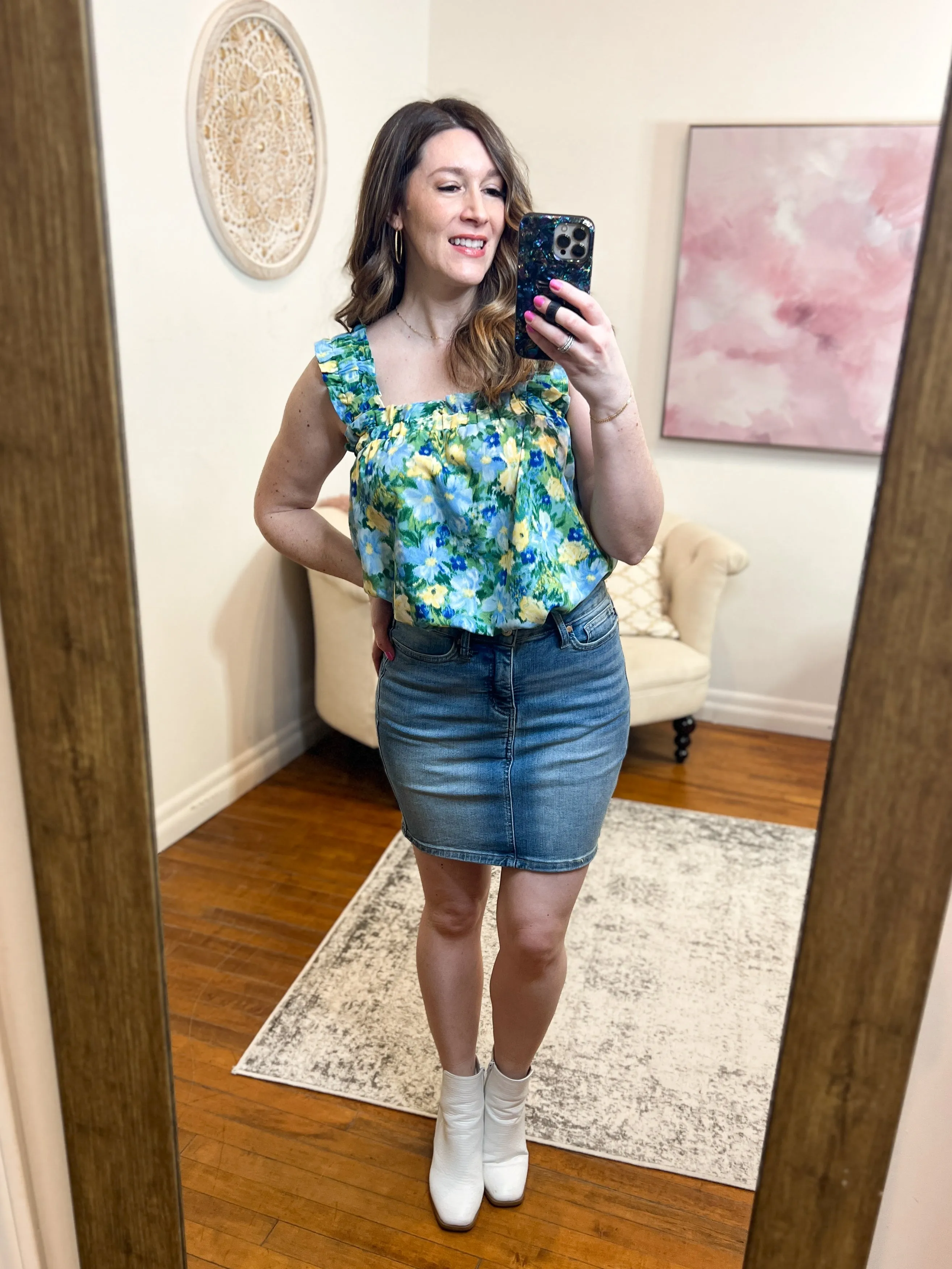 Chelsea Tummy Control Judy Blue Jean Skirt