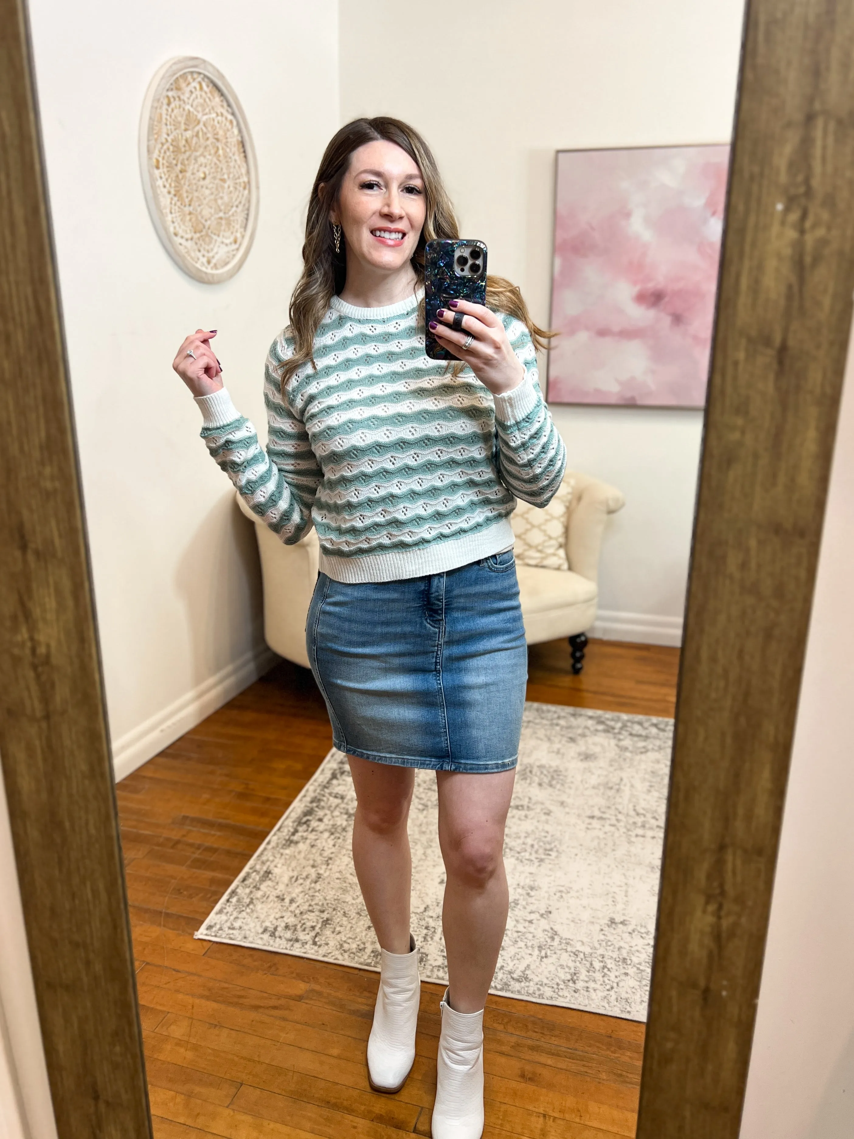Chelsea Tummy Control Judy Blue Jean Skirt