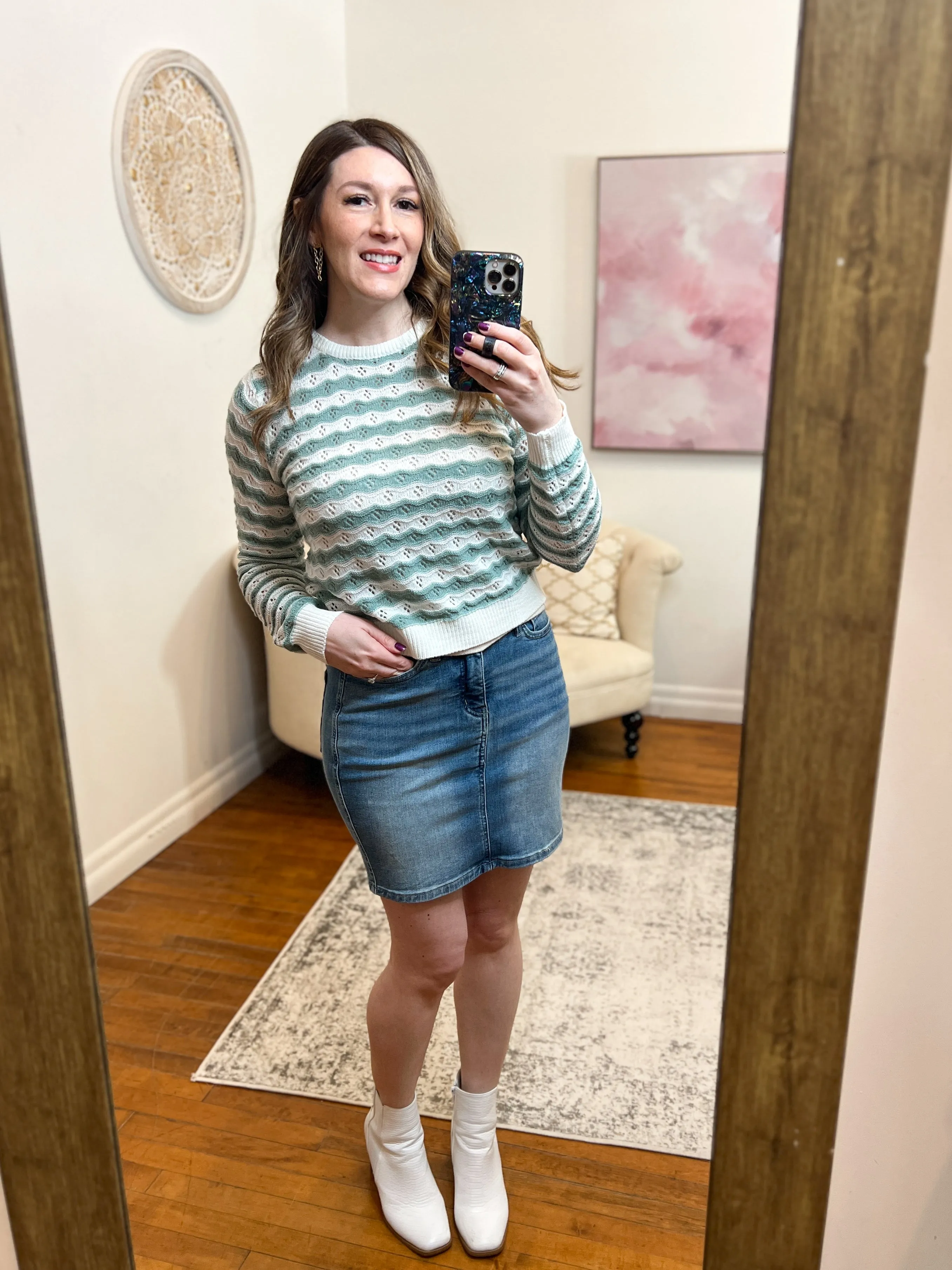 Chelsea Tummy Control Judy Blue Jean Skirt