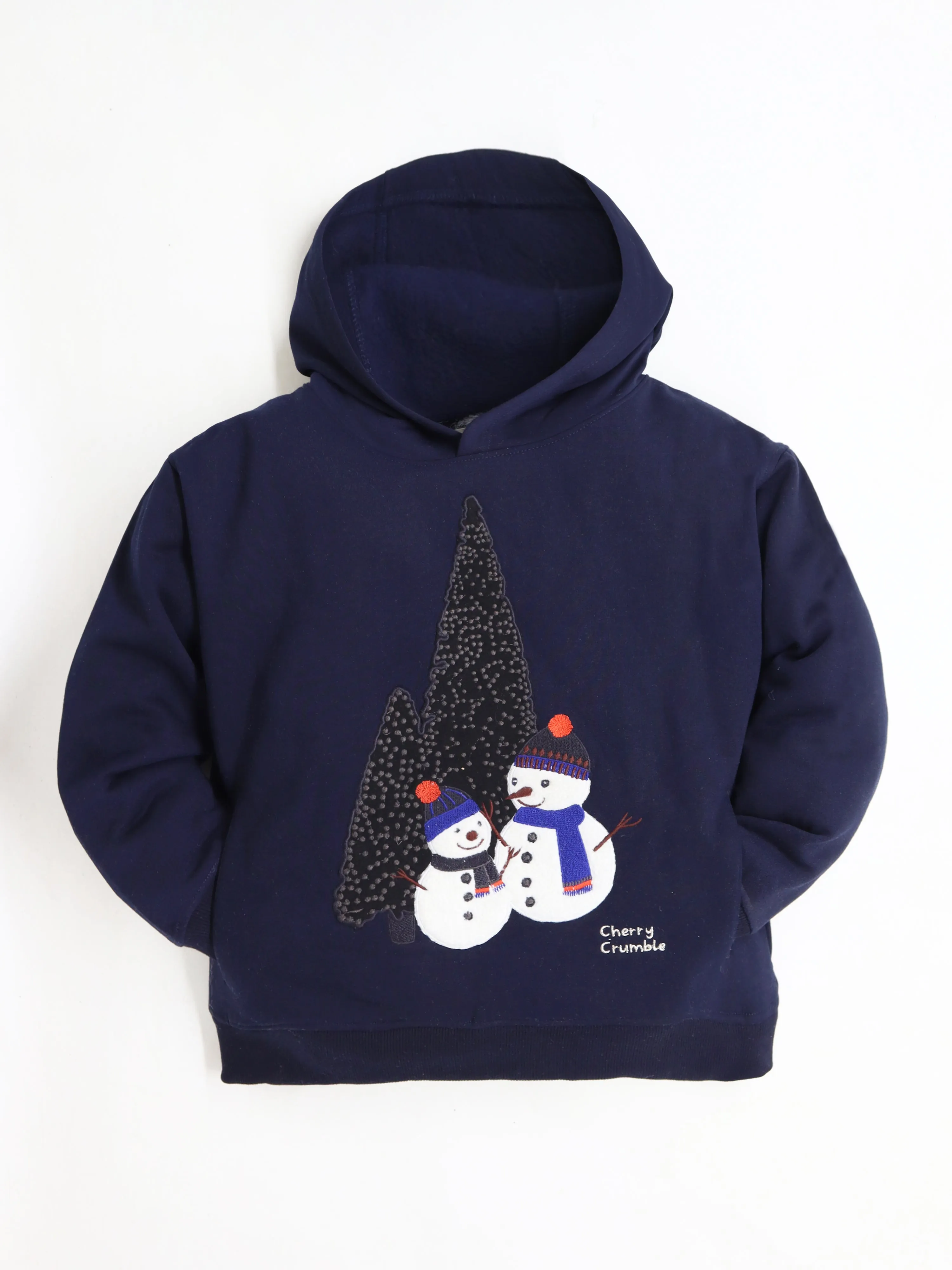 Cherry Crumble Unisex Navy Blue Solid Sweatshirt