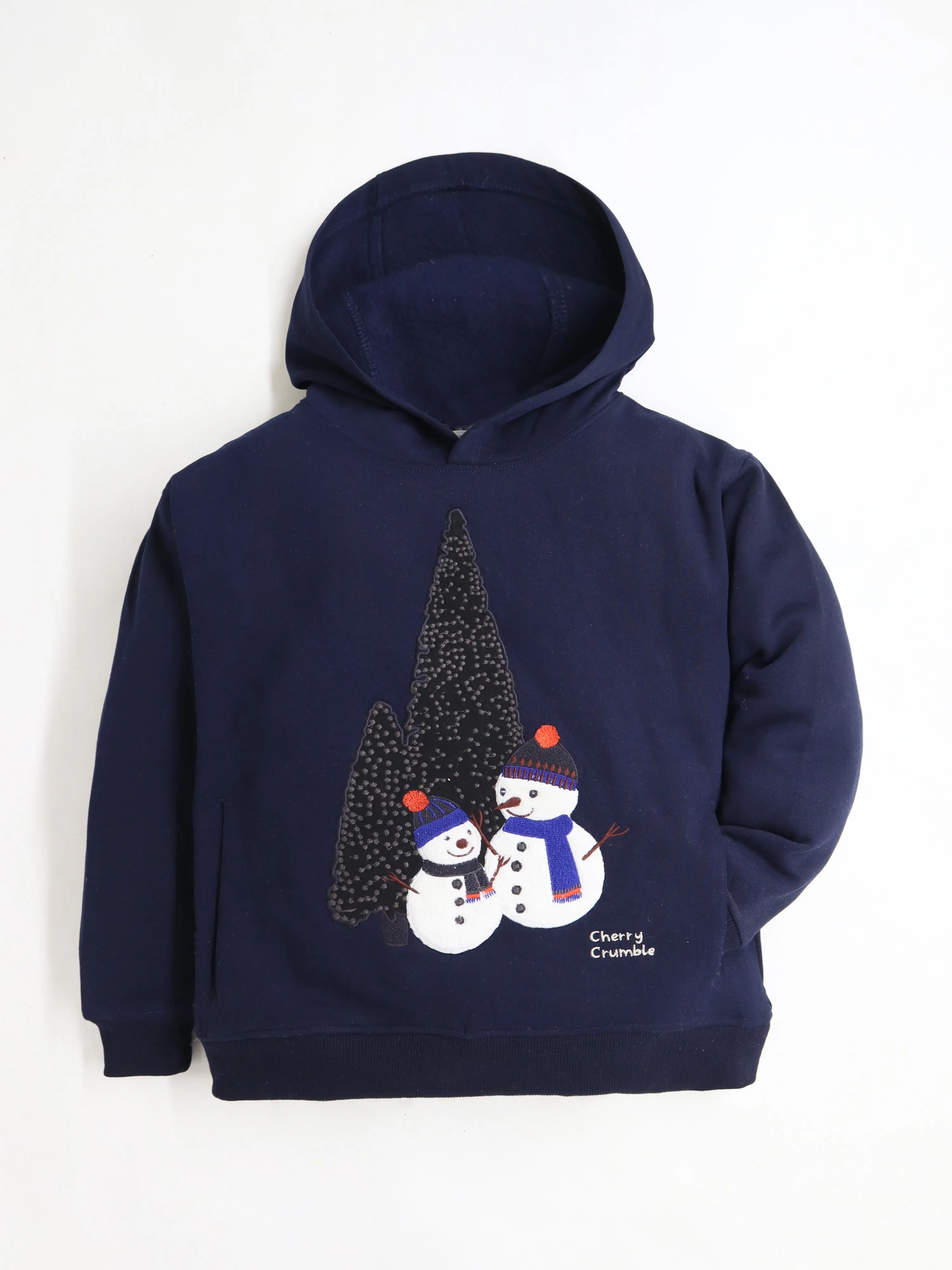 Cherry Crumble Unisex Navy Blue Solid Sweatshirt