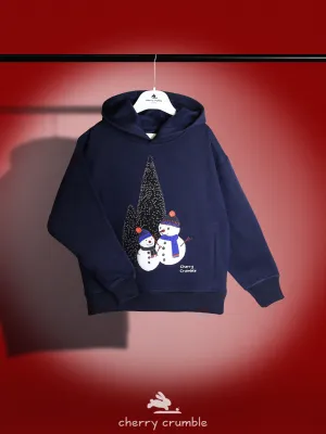 Cherry Crumble Unisex Navy Blue Solid Sweatshirt
