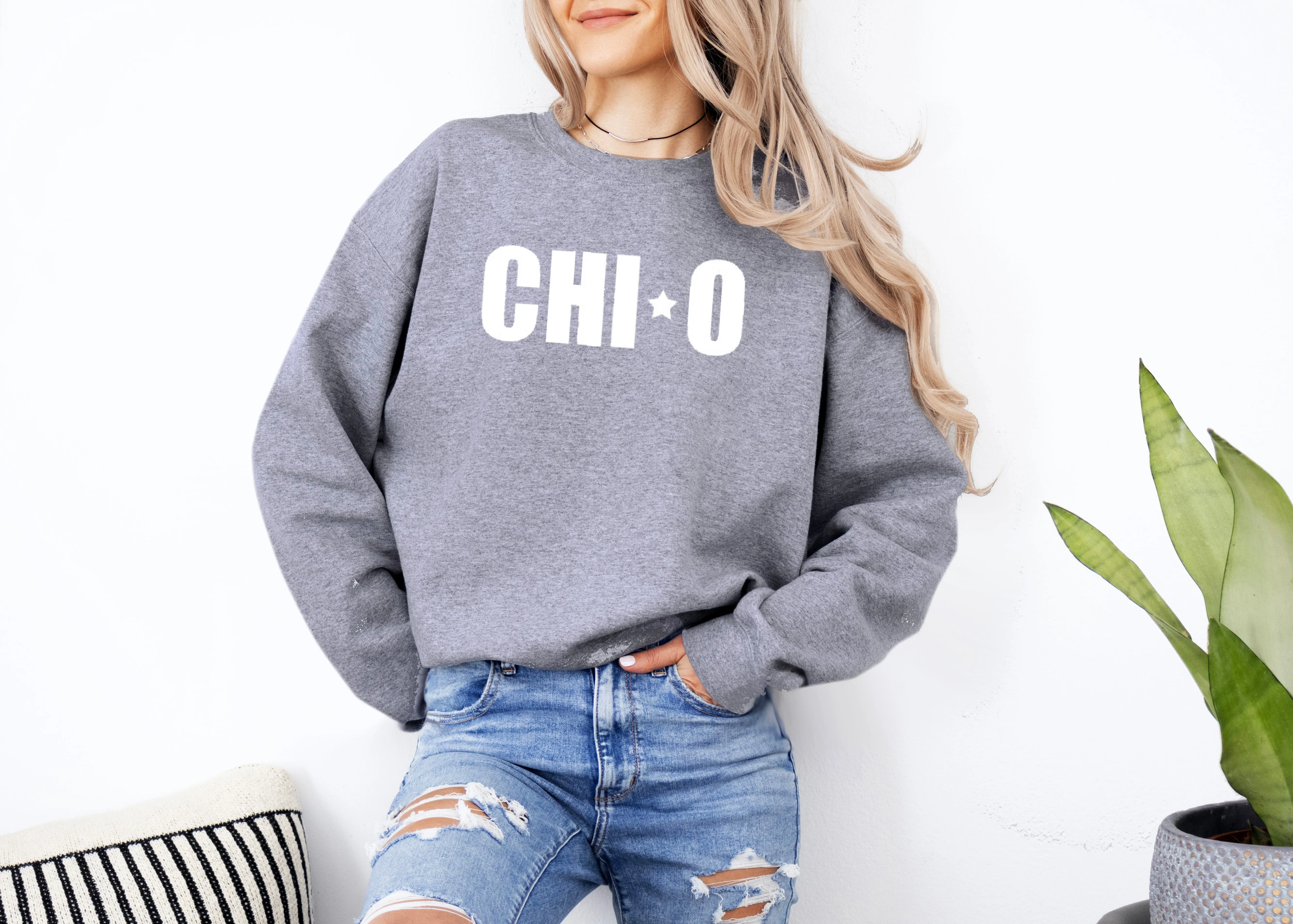Chi Omega Crewneck Sweatshirt - Stars