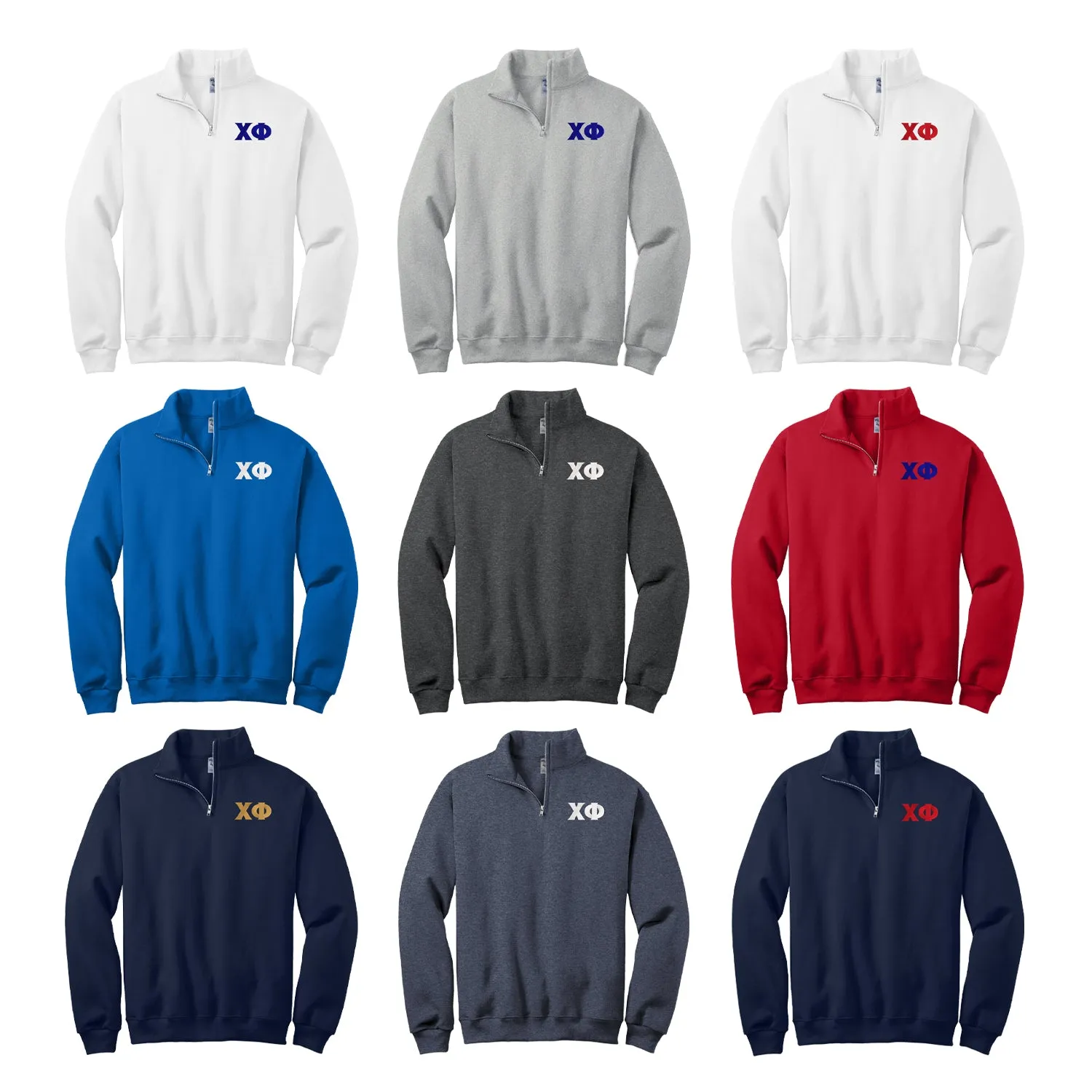 Chi Phi Letters Quarter Zip Sweatshirt
