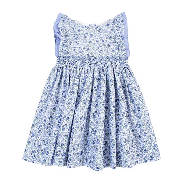 Clarisse Blue Printed Dress - LAST ONE 3 MONTHS