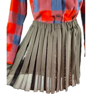Club Monaco dark green pleated sequin mini skirt