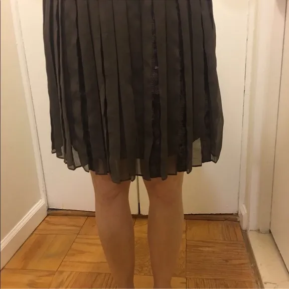 Club Monaco dark green pleated sequin mini skirt