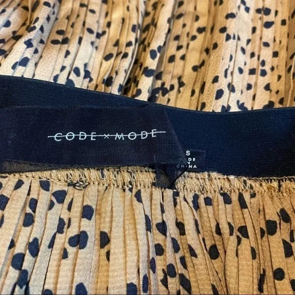 Codex Mode Animal Printed Accordion Pleated MidiLength Flared Skirt Sz Small