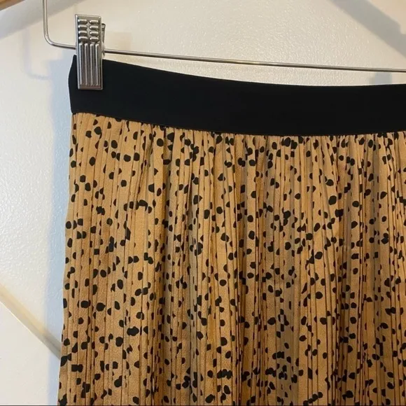 Codex Mode Animal Printed Accordion Pleated MidiLength Flared Skirt Sz Small