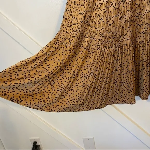 Codex Mode Animal Printed Accordion Pleated MidiLength Flared Skirt Sz Small
