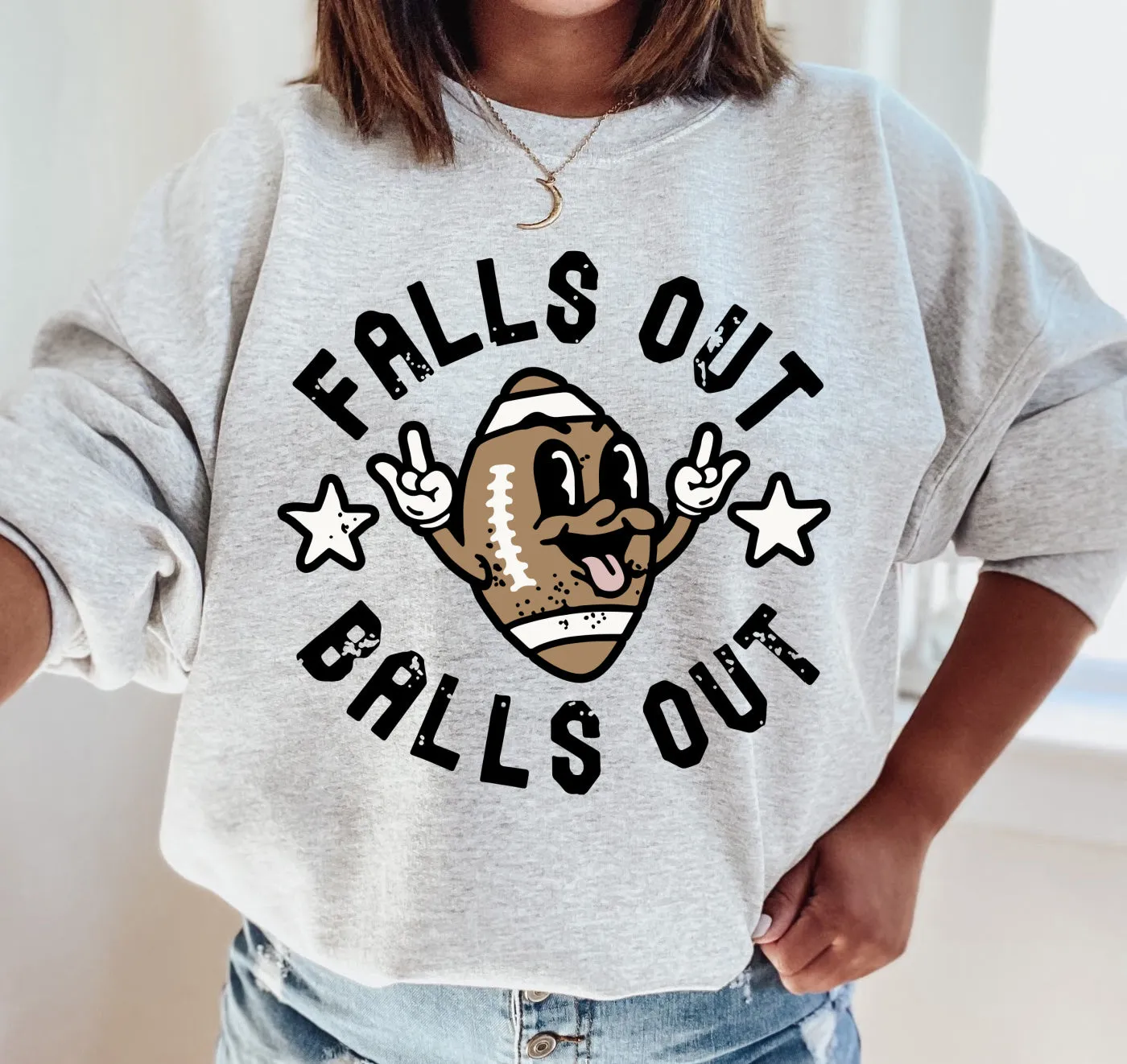 Comfort Colors or Gildan Sweatshirt/ Falls Out Balls Out Football Funny Sweatshirt / Football Mom