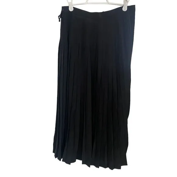 Concetta Rafanello For St. Martin Black Pleated Long Skirt Sz 12