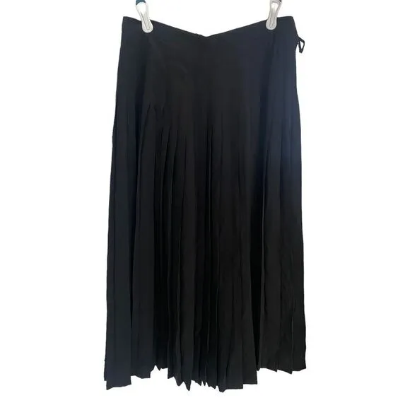 Concetta Rafanello For St. Martin Black Pleated Long Skirt Sz 12