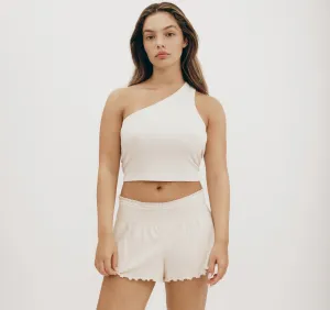 Core Rib One Shoulder Crop Top