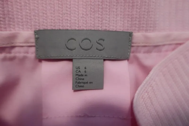 COS Pleated Skirt Pink Cotton Size 6