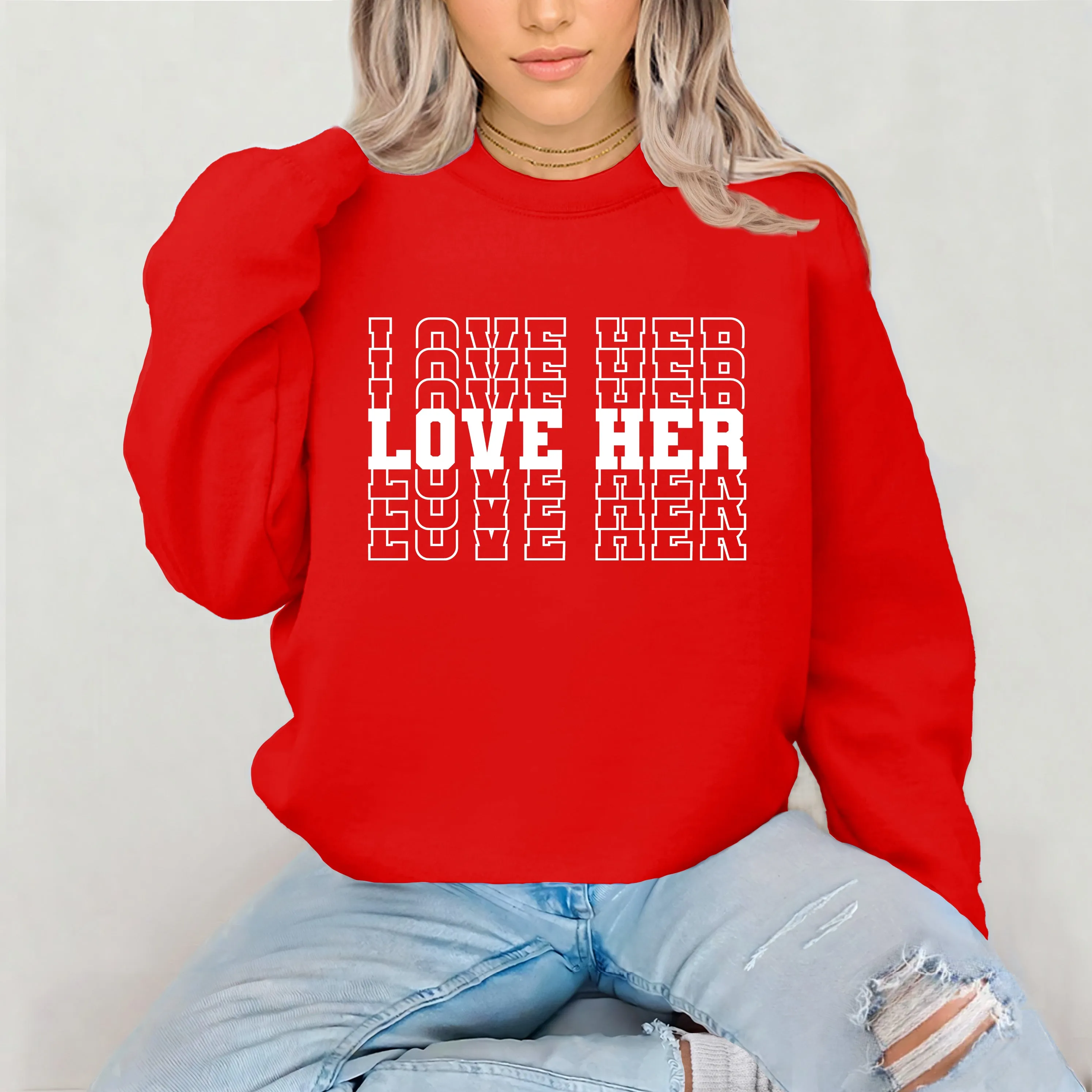 Couple Sweatshirt, Hubby Sweatshirt, Love Him Sweatshirt, Love Her Sweatshirt, Valentine Sweatshirt, Valentines Day Shirt, Valentine Gift