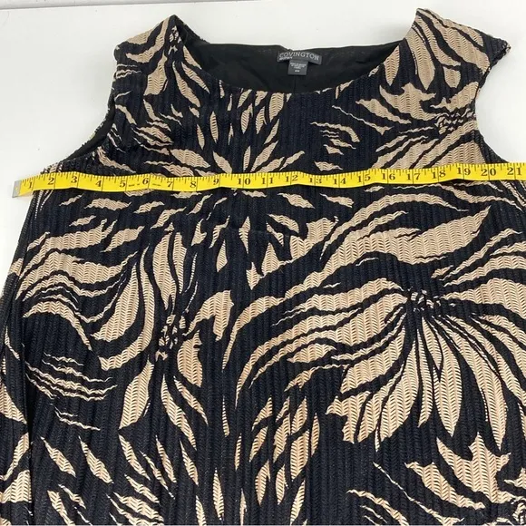Covington Woman Black and tan Beige Floral Sleeveless floral dress 18 W