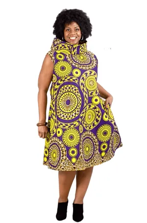 Cowl Neck African Print Dress