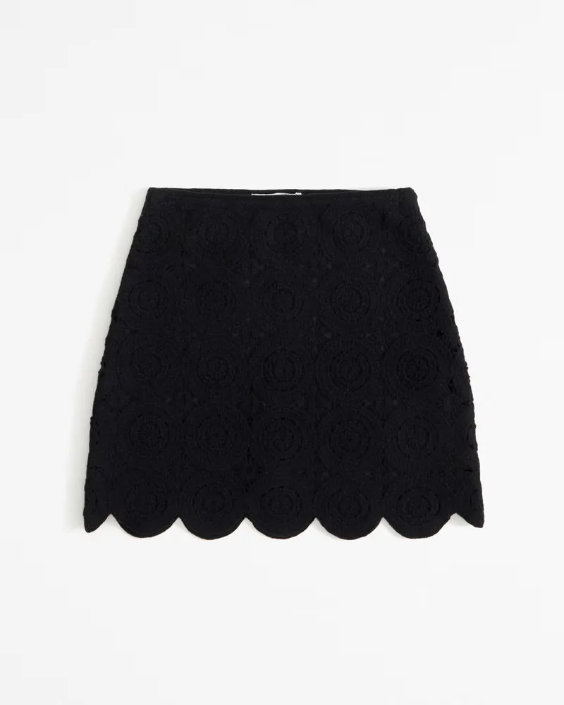 Crochet-Style Mosaic Tile Mini Skirt