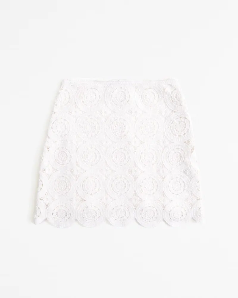 Crochet-Style Mosaic Tile Mini Skirt