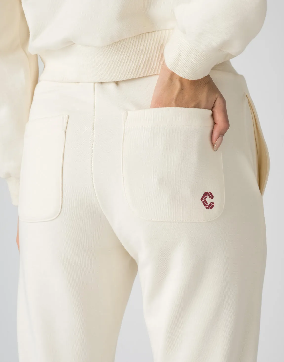 CRONOS WOMEN HEART LOGO SWEAT PANTS【NAVY】