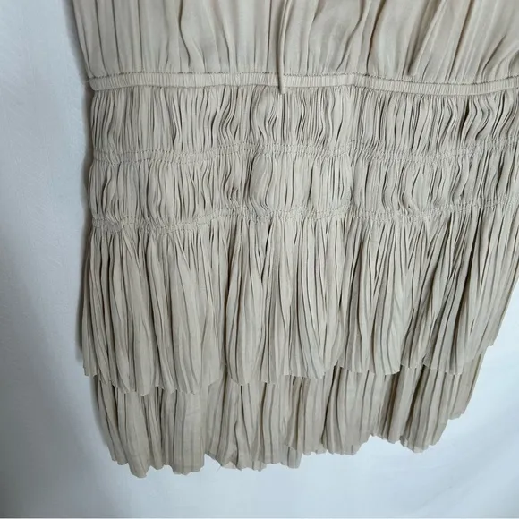 Current Air Zoey pleated skirt dress mini taupe size small